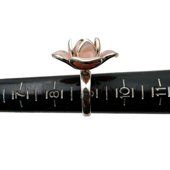 Designer QVC HSN Womens Ring Sterling Silver Pink Pearl Size 9 Statement Ring - Picture 7 of 7